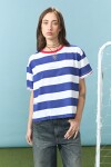 PREVENTA Remera rayada con bordado sol yorugua azul