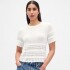 SS LINEN POINTELLE TOP NEW OFF WHITE