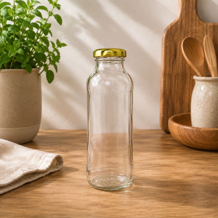 Botella de Vidrio para Jugo 250cc con Tapa Botella de Vidrio para Jugo 250cc con Tapa