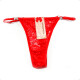 Tanga Colaless Ajustable De Encaje Rojo