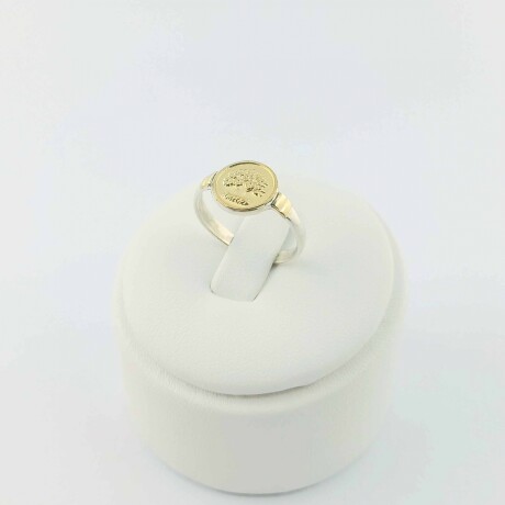 Anillo de plata 925 y double en oro 18 ktes. Modelo, ARBOL DE LA VIDA. Anillo de plata 925 y double en oro 18 ktes. Modelo, ARBOL DE LA VIDA.