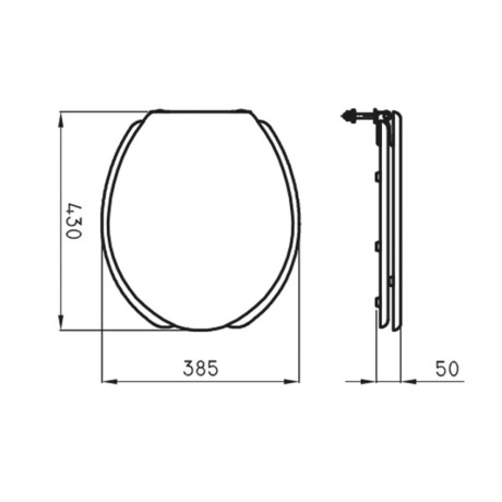 Tapa Asiento Para Inodoro Espacio En Hdf Herraje Pp BLANCO