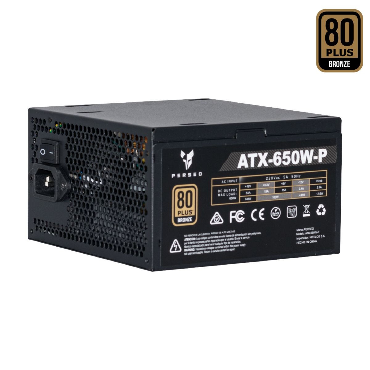 Fuente Perseo 650W 80 Plus Bronze 