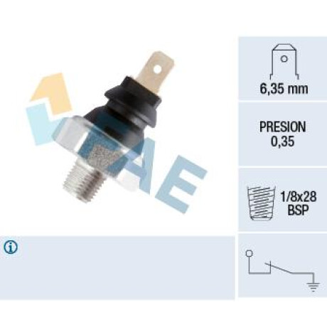 BULBO INTERRUPTOR - PRESION ACEITE 1/8 = HFJ.542 FAE BULBO INTERRUPTOR - PRESION ACEITE 1/8 = HFJ.542 FAE