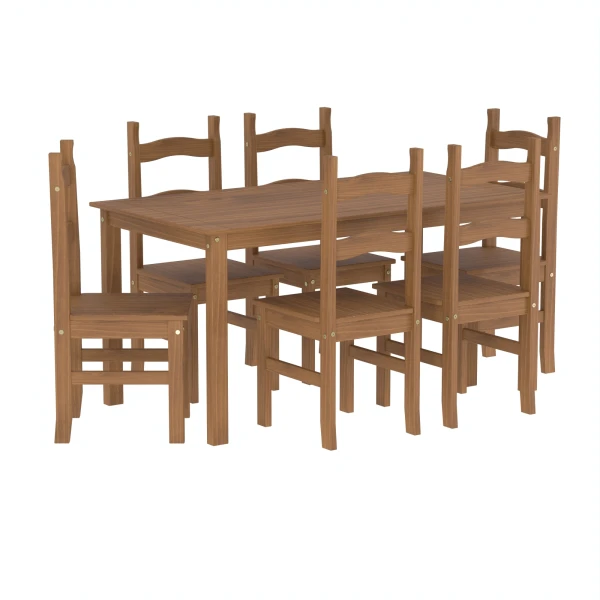 Juego de comedor 6 sillas, linea dorada Juego de comedor 6 sillas, linea dorada