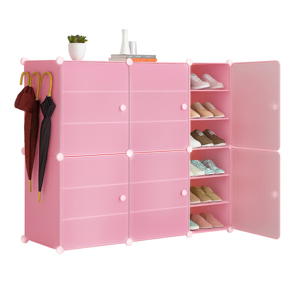 Armario Organizador de Zapatos IMBACK IBK-PLC003 | 6 Puertas, Modular, Resistente y Gran Capacidad Rosa Armario Organizador de Zapatos IMBACK IBK-PLC003 | 6 Puertas, Modular, Resistente y Gran Capacidad Rosa