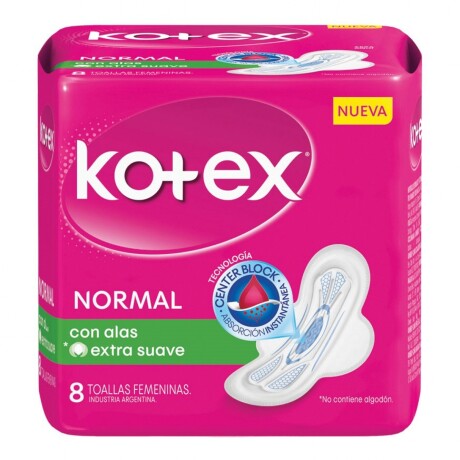 Kotex Normal C/Alas X8 Kotex Normal C/Alas X8