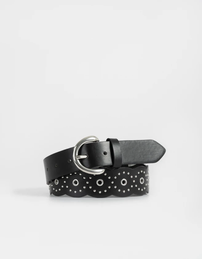 Cinturones y Fajas Boho Cinturón Vintage Con Tachas - Negro