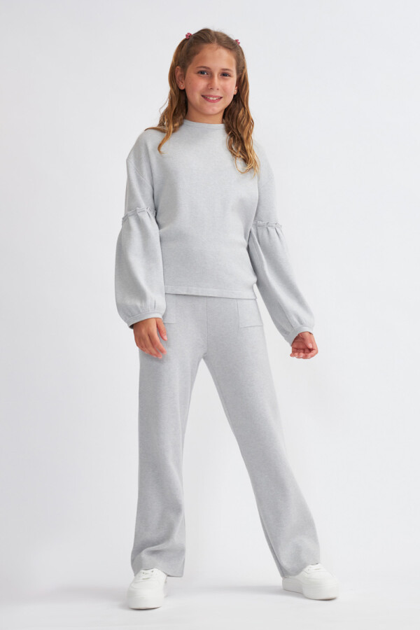Pantalón de punto con bolsillos Gris Melange