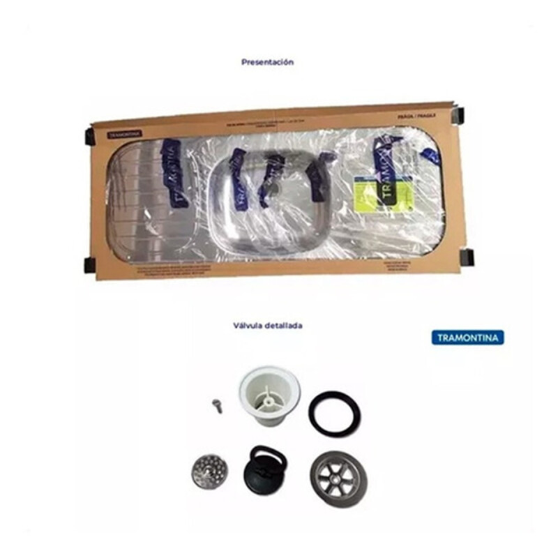 PILETA TRAMONTINA BACHA IZQUIERDA ACERO INOX 93415-50 Pileta Tramontina Bacha Izquierda Acero Inox 93415-50