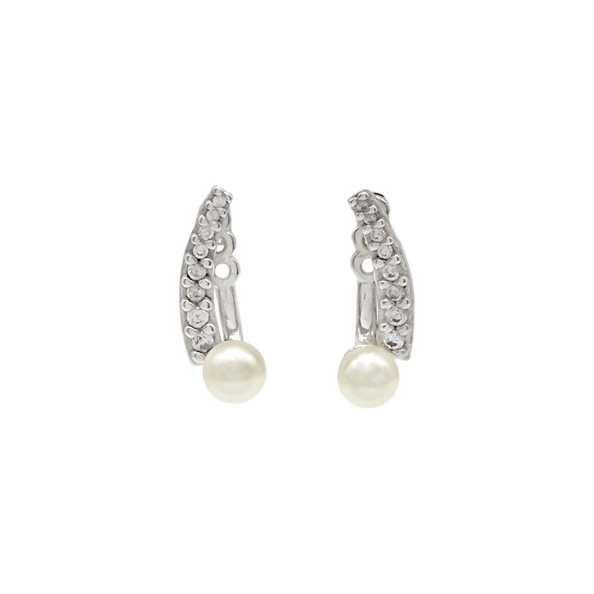 Caravanas Vintage Perlas-Plata 925-Con Perla y Zirconia-CA3213 - conperla 
