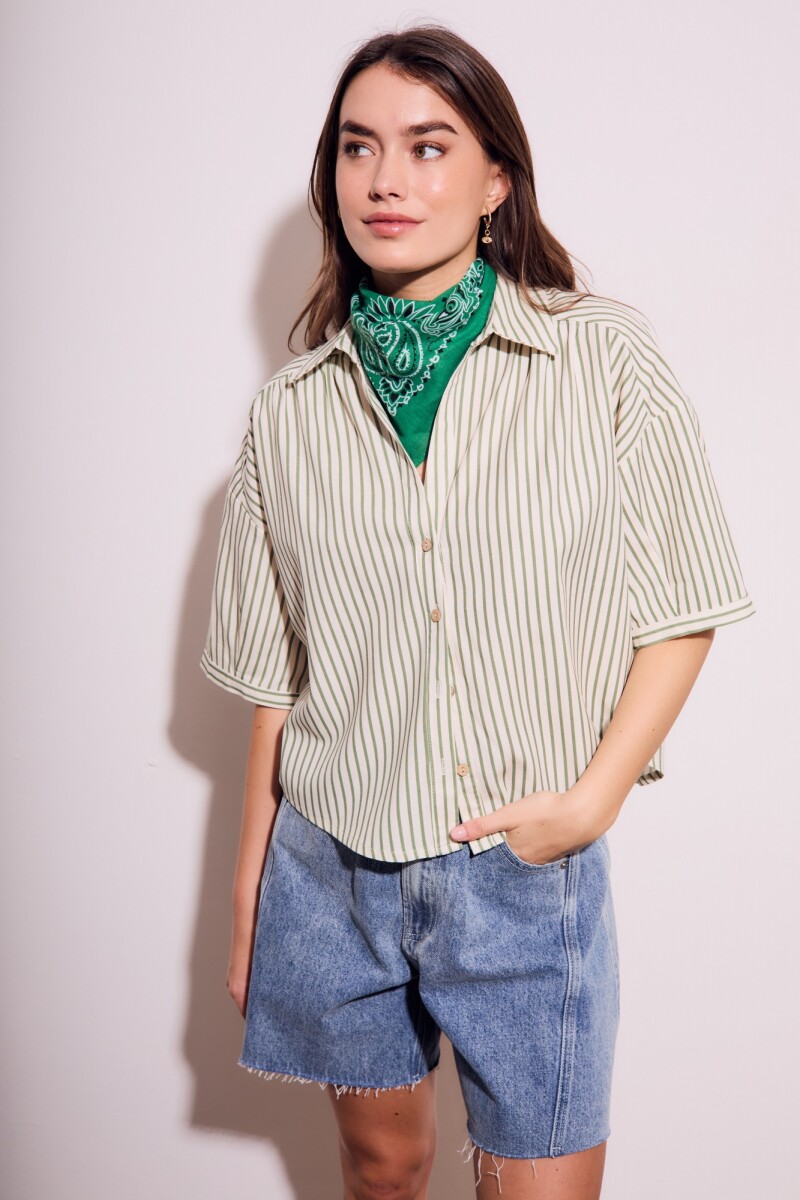 Camisa A Rayas - Nácar 