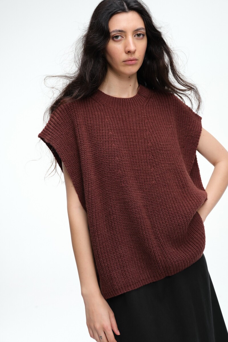 CHALECO BOTONES Ladrillo