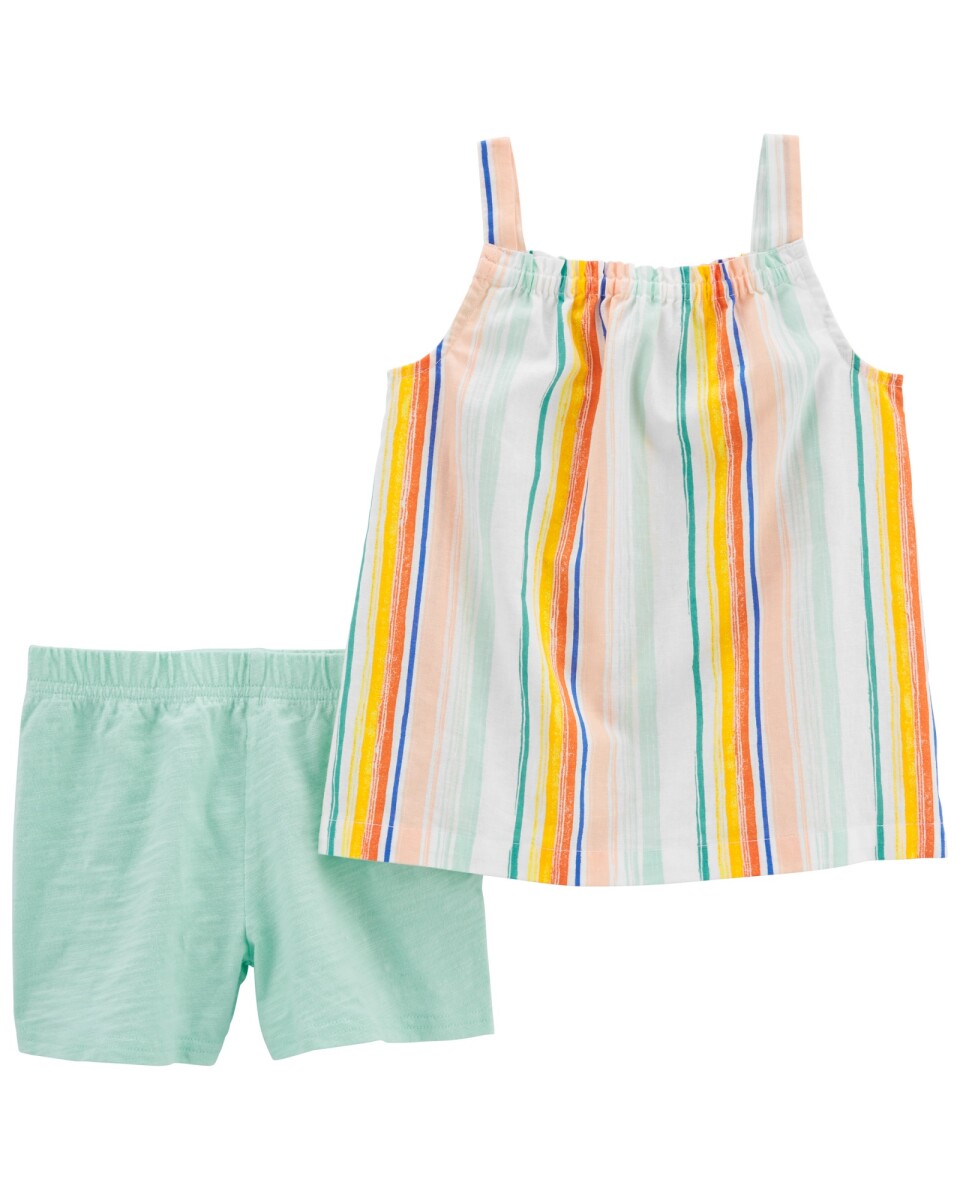 Conjunto Carters 2 Piezas Short y Musculosa con Brillos - MULTICOLOR 