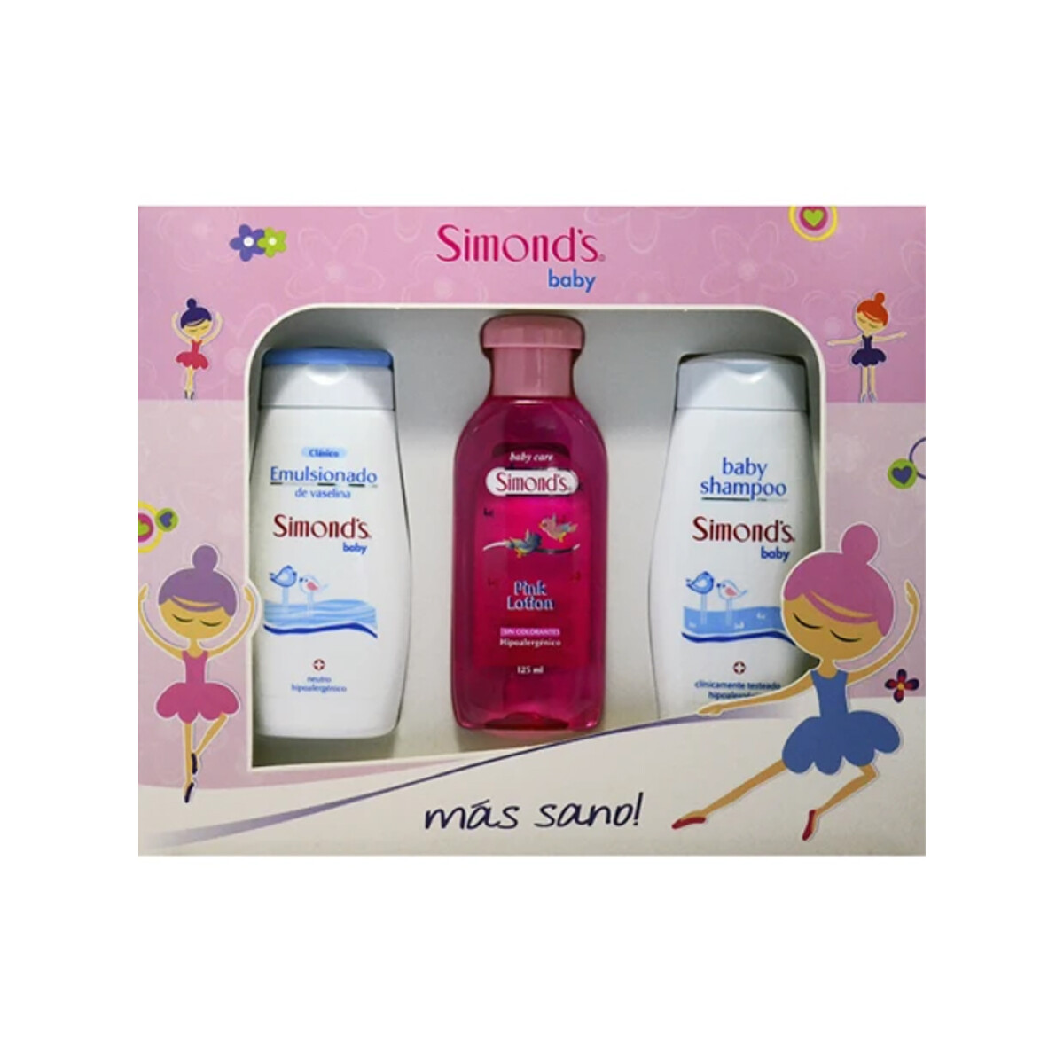 Set Simond's Pink Crema Emulsionada De Vaselina 360 Ml + Shampoo Neutro 360 Ml + Loción Pink 125 Ml 
