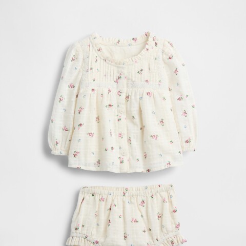 G LS LACE BBL SET IVORY FROST FLORAL