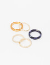 Sets Anillos Acrilico Set De Anillos De Acrílico - Dorado Oro Cepillado Mate