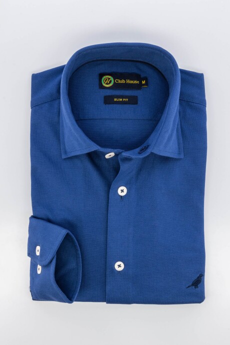 Camisa jersey Short collar Blue