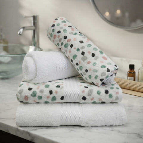 Set X 4 Toallas Prisma Dohler Estampadas 100% Algodón SERENA