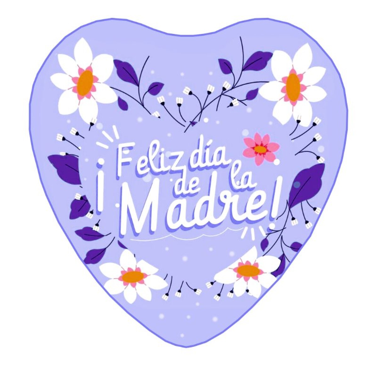 Lámina Feliz Día Mamá - Corazón Margarita 