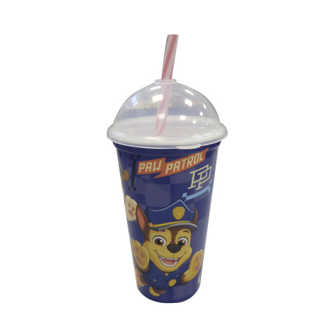 Vaso Plástico Milk Shake con Pajita Paw Patrol Diseño Surtidos 500 ml Azul Surtido