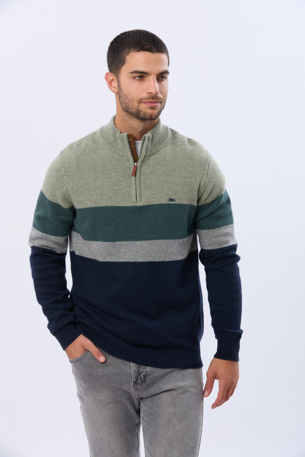 BUZO TEJIDO A RAYAS Azul