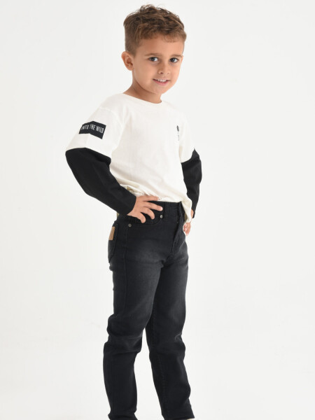 Pantalón de jean lavado Negro