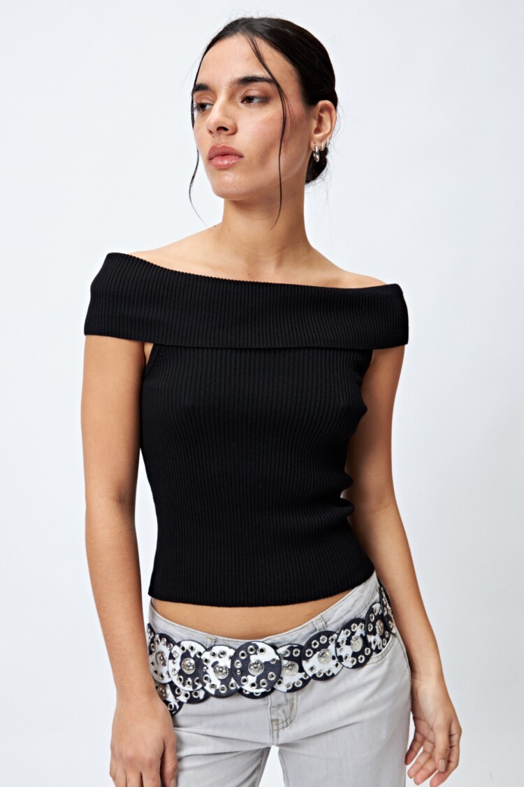 TOP LEONELA Negro