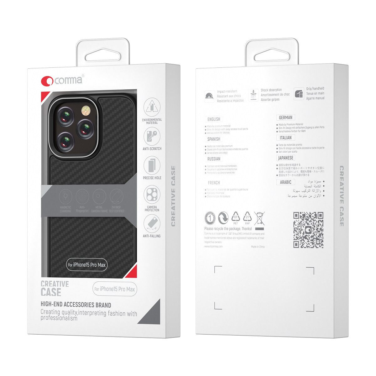 Protector Case Kevlar con MagSafe para iPhone 15 Black