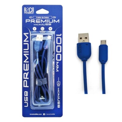 Cable de Datos Roca Mobile Micro USB 1 Metro Azul Cable de Datos Roca Mobile Micro USB 1 Metro Azul