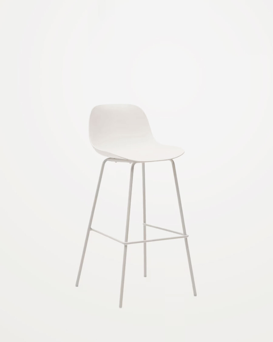 Taburete Altea negro y patas de acero con acabado - beige 75 cm 
