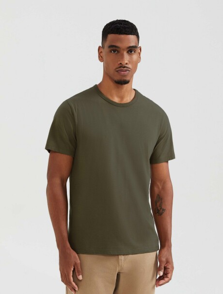 CAMISETAS BÁSICAS MANGA CORTA SLIM VERDE