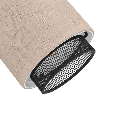 Lámpara de techo 3xE27 acero negro y pantalla lino EG6144
