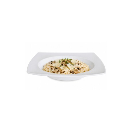 Plato Hondo Cuadrado de Porcelana Blanca 450 ml Actualite Plato Hondo Cuadrado de Porcelana Blanca 450 ml Actualite