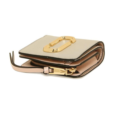 Billetera de cuero compacta, Marc Jacobs Beige