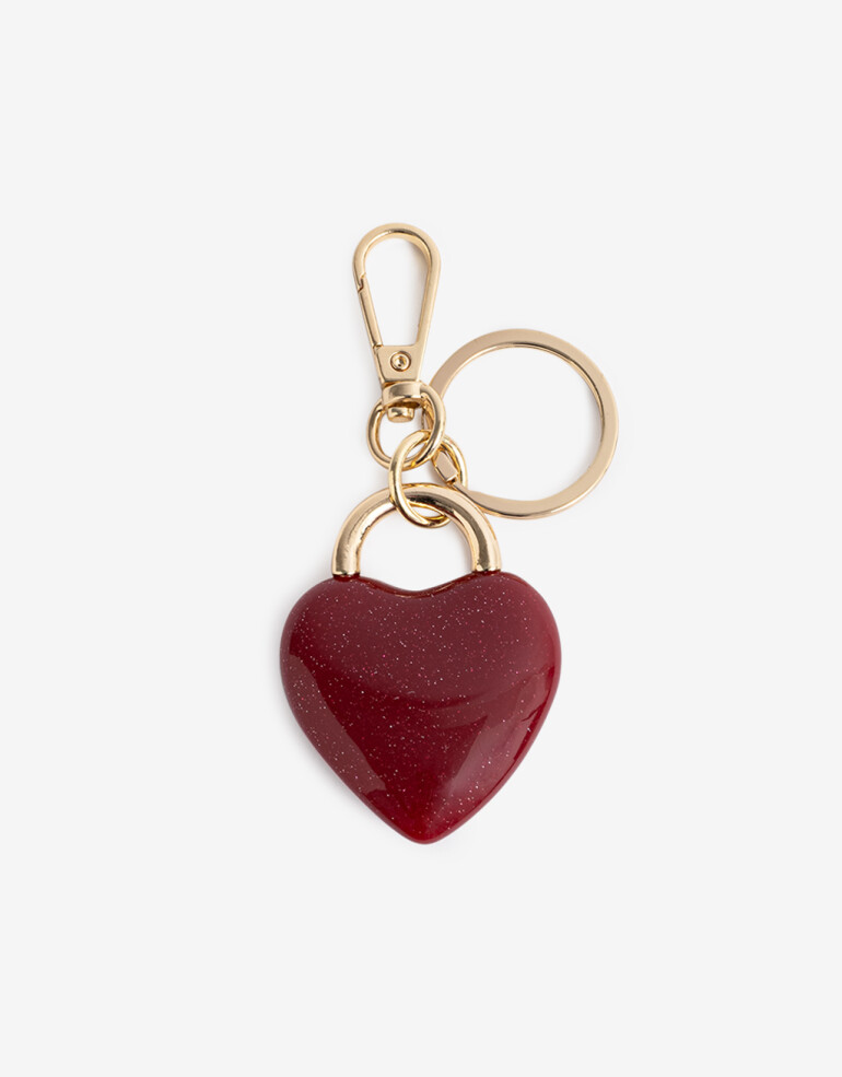 Llavero Acrilico Llavero Y Bag Charm De Corazón - Combinacion Bicolor