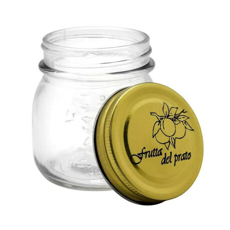 Frasco Recipiente de Vidrio Labrado 150Ml Tapa Rosca Metal Transparente