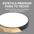 Plafón Led Techo 24 Cm Madera Luz Cálida 24W Moderno Nórdico Color Negro