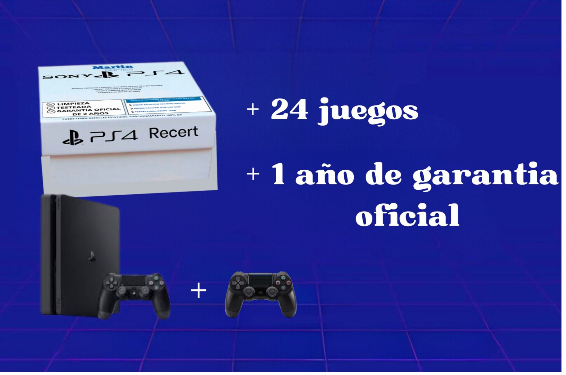 PS4 Playstation 4 RECERT 1TB + Joystick extra compatible 