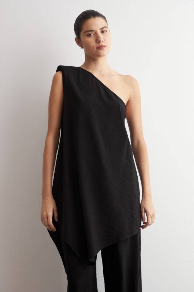 Top asimetrico negro