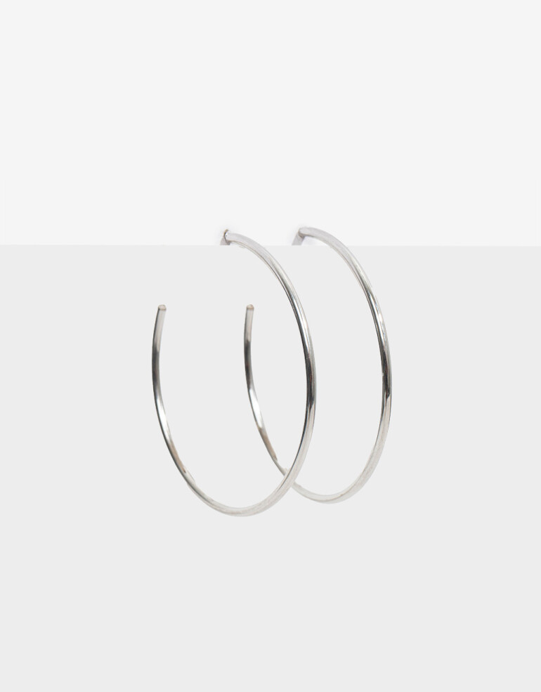 Aros Argollas Metal Aros Argolla Acero - Plateado
