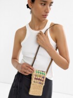 Bolsa Para Móvil Multicolor De Efecto Rafia multicolor
