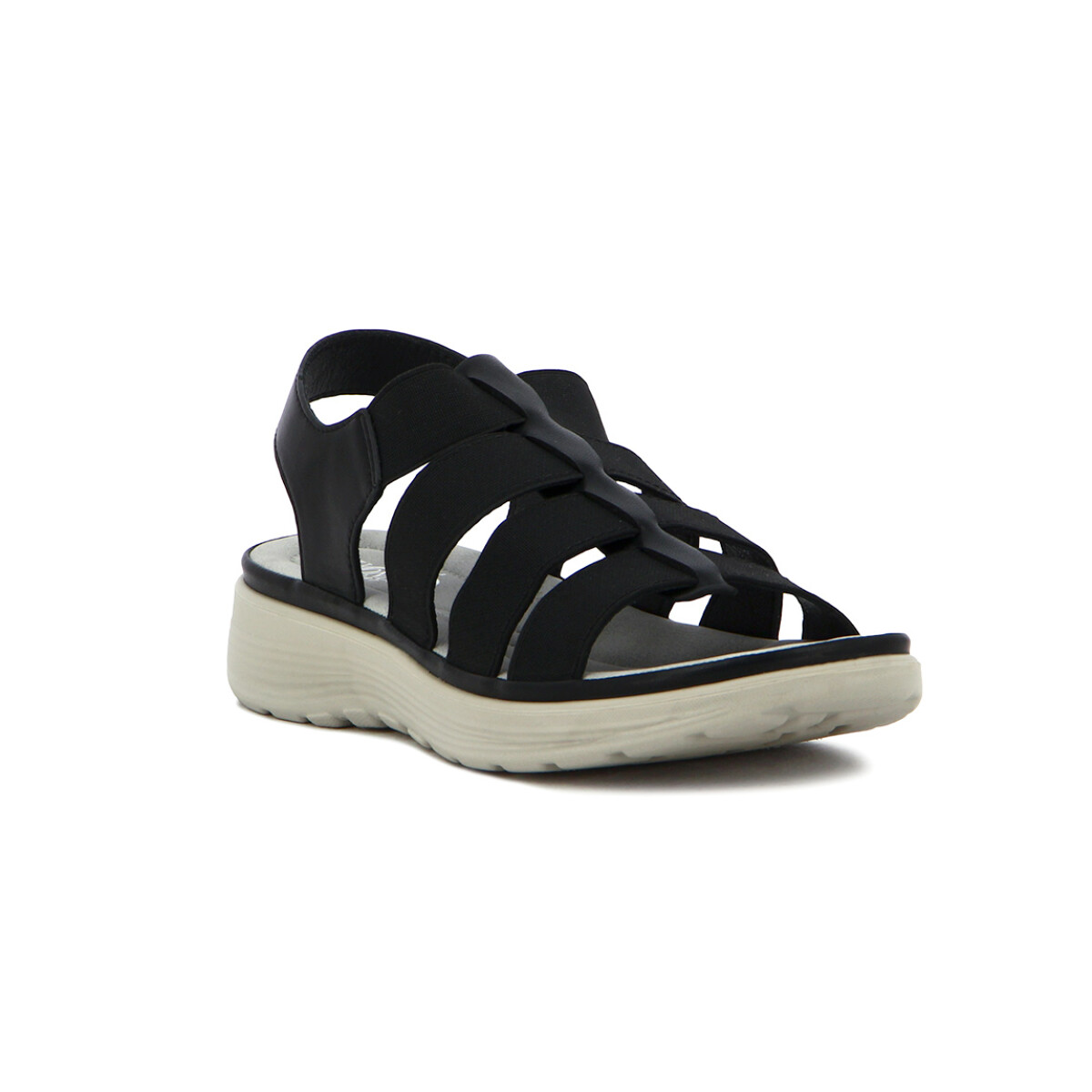 Sandalias Mujer Wonder Confort Tres Tiras - Negro 