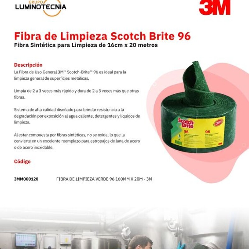 FIBRA DE LIMPIEZA VERDE 96 160mm x 20m - 3M FIBRA DE LIMPIEZA VERDE 96 160mm x 20m - 3M