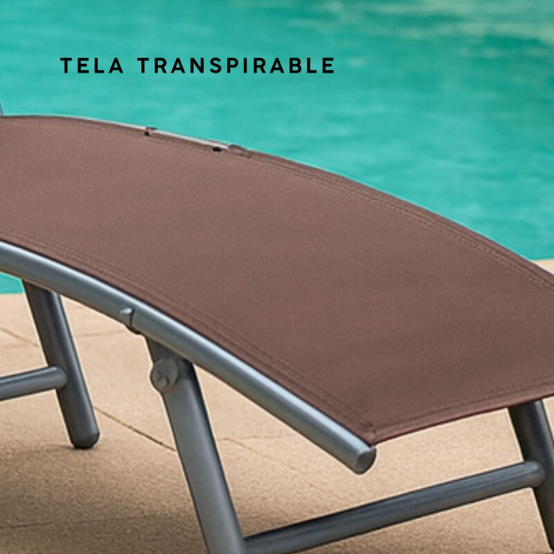 Reposera Plegable Reclinable para Exterior Kaki