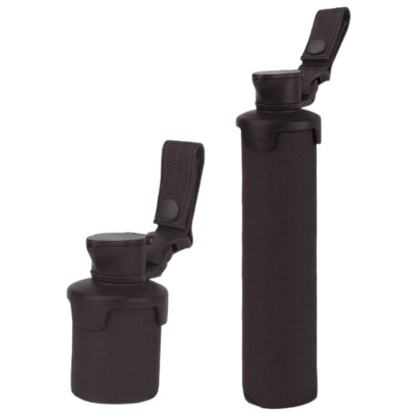 Botella plegable de almacenamiento para bbs con tapa de goma - Negro