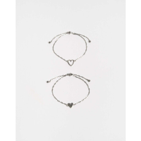 Pulseras Flexibles Sets Premium Silver Plateado