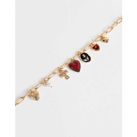 Collares Cortos Multi dijes Dorado