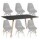 Juego de Comedor c/ Mesa Rectangular + 6 Sillas Diseño Eames Gris