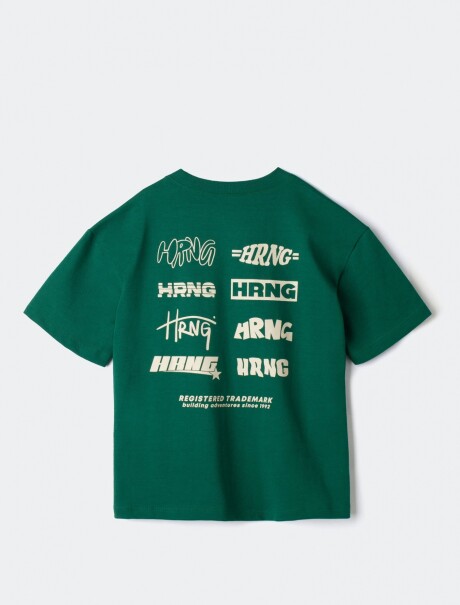 CAMISETA INFANTIL CON ESTAMPA VERDE
